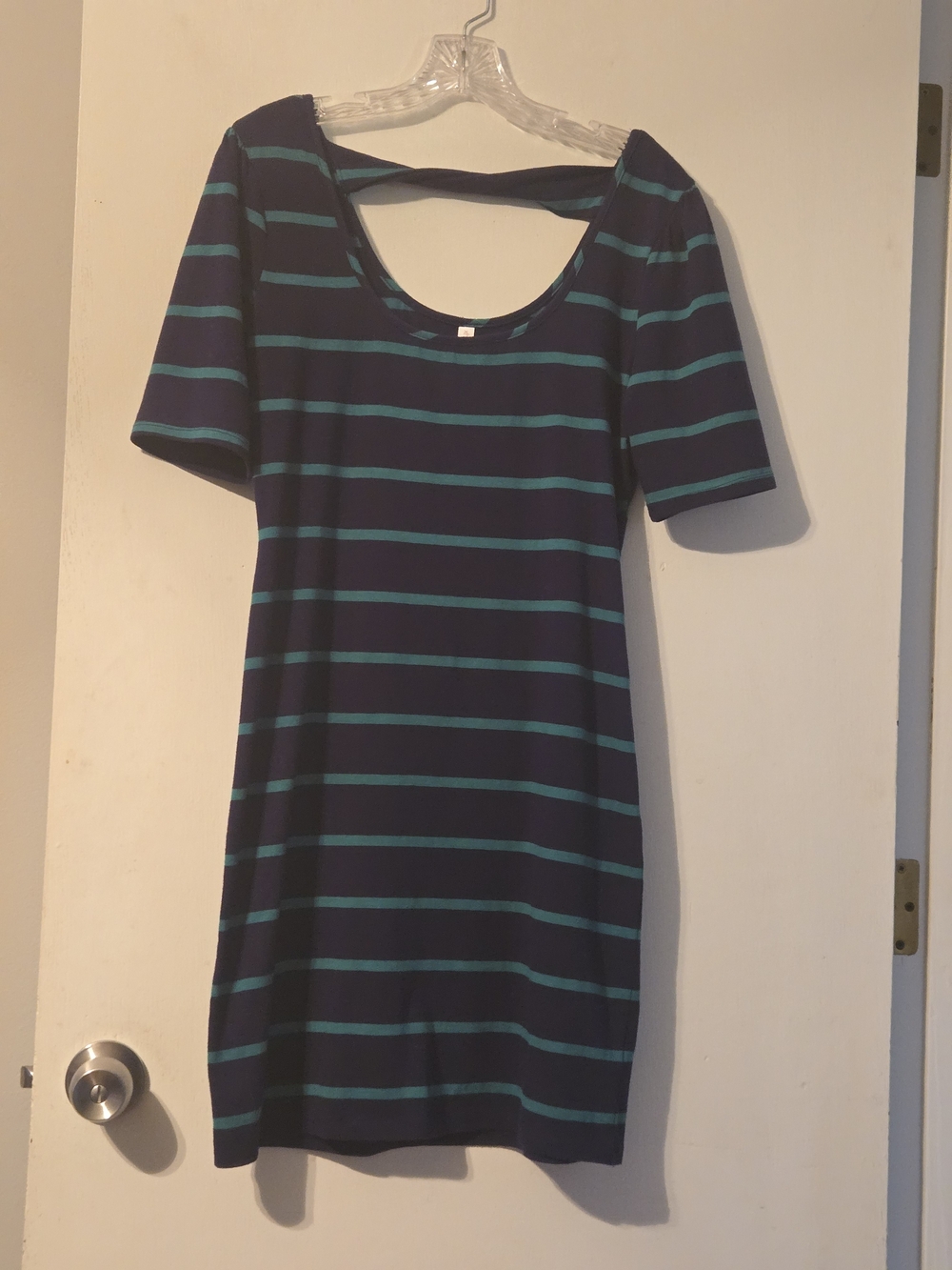 Xhilaration Navy and Teal Striped Dress